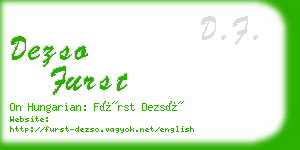 dezso furst business card